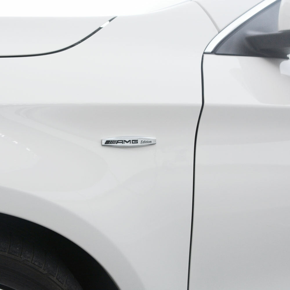 2pcs Car AMG Edition Side Fender Marker 3D Decal Sticker Badge Emblem Decorate