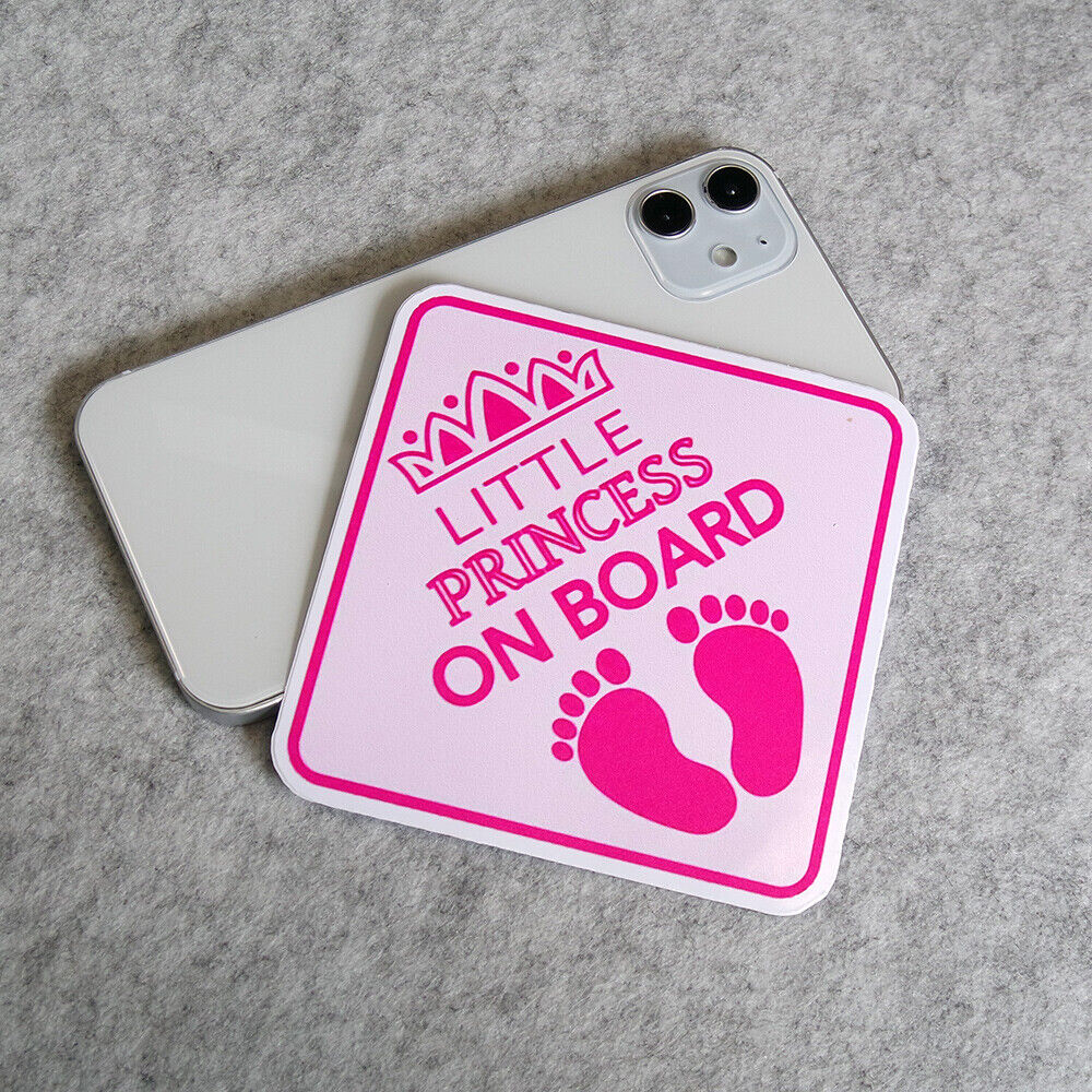 Cute Little Princess On Board Sticker Decal Kid Baby In Car Van Window Decorate