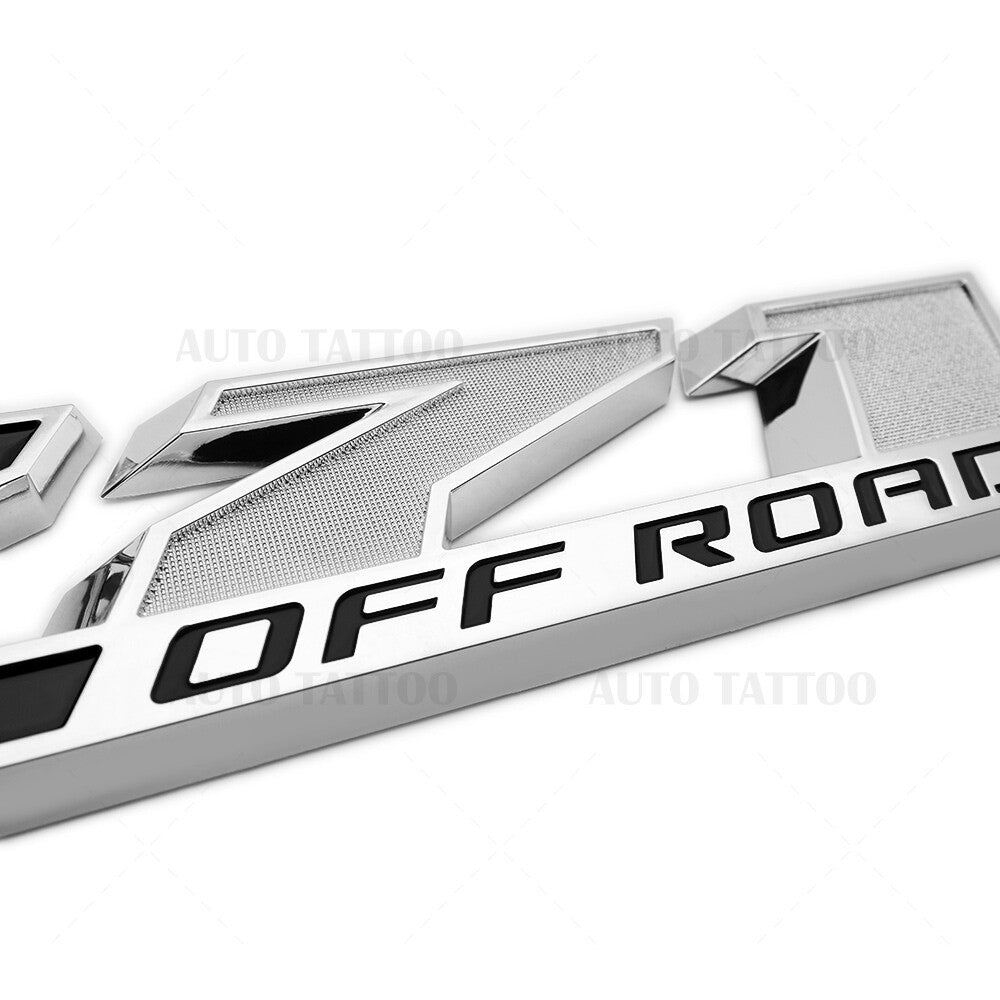 Chevy 09-21 Z71 Offroad Front Door Nameplate Logo Emblem Badge OEM Chrome Black