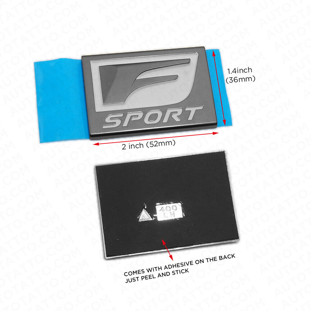2x F-Sport Logo ABS Badge Side Fender Marker Adhesive Nameplate Emblem OEM Size