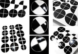 GLOSS BLACK Sticker Overlay Vnyl FULL SET Black Out Fit All BMW Emblem Badge