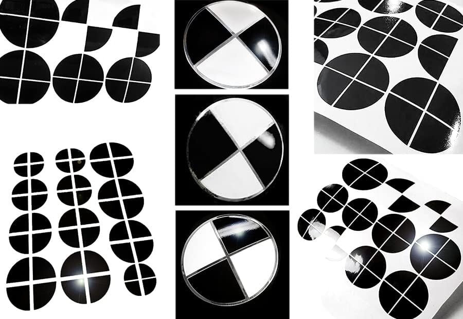GLOSS BLACK Sticker Overlay Vnyl FULL SET Black Out Fit All BMW Emblem Badge