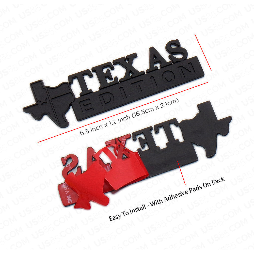 2pcs 3D Blackout TEXAS Edition Logo Truck Emblem Badge Stickers For Chevy GM GMC
