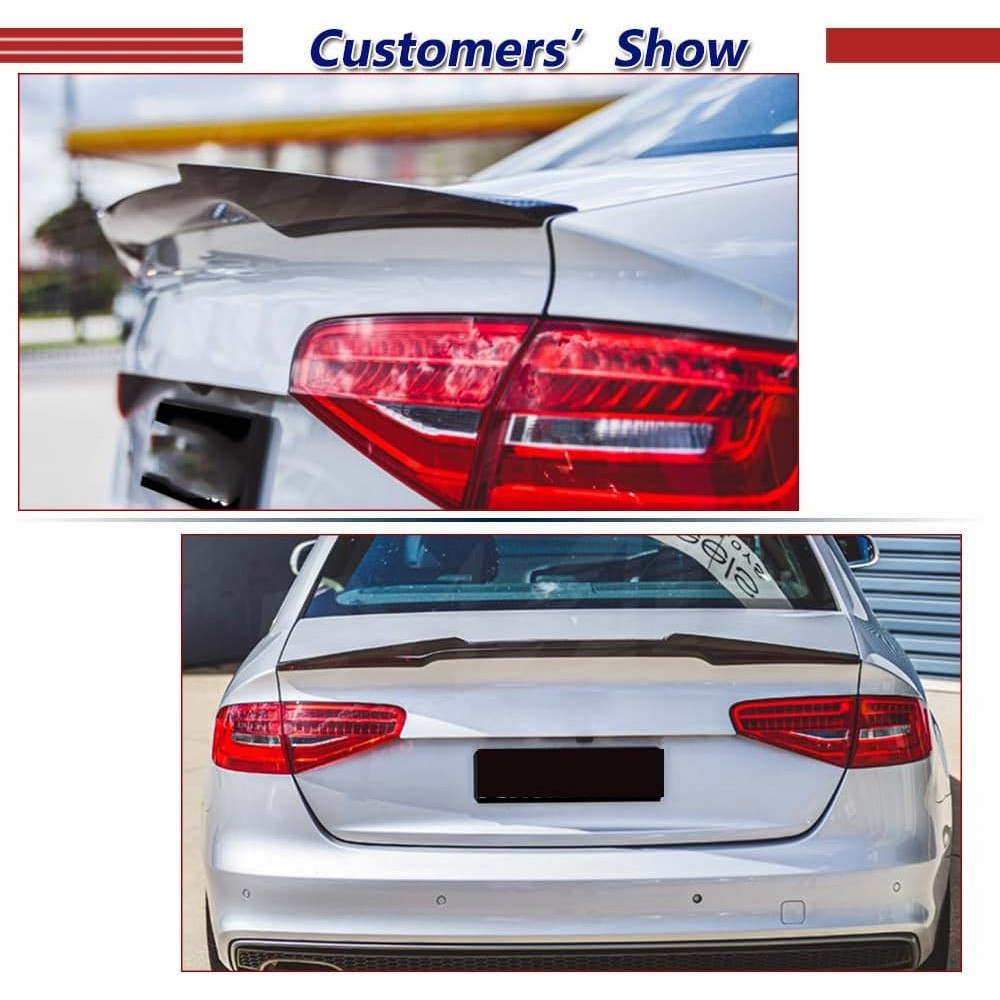 2013-2016 AUDI A4 B8.5 M Sport Style Real Carbon Fiber Trunk Spoiler Wing Lip