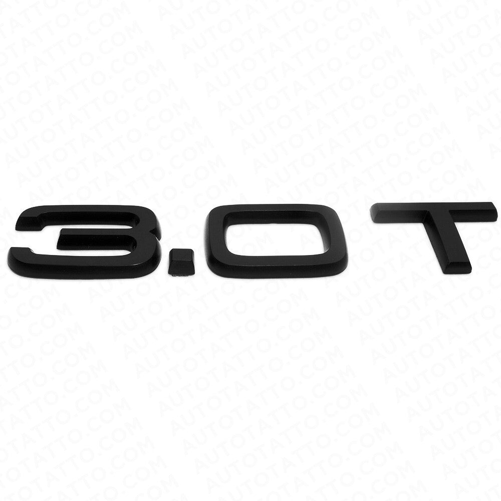 Audi Car Rear Trunk Deck Lid 3.0T Turbo Nameplate Emblem Badge Matte Black Sline