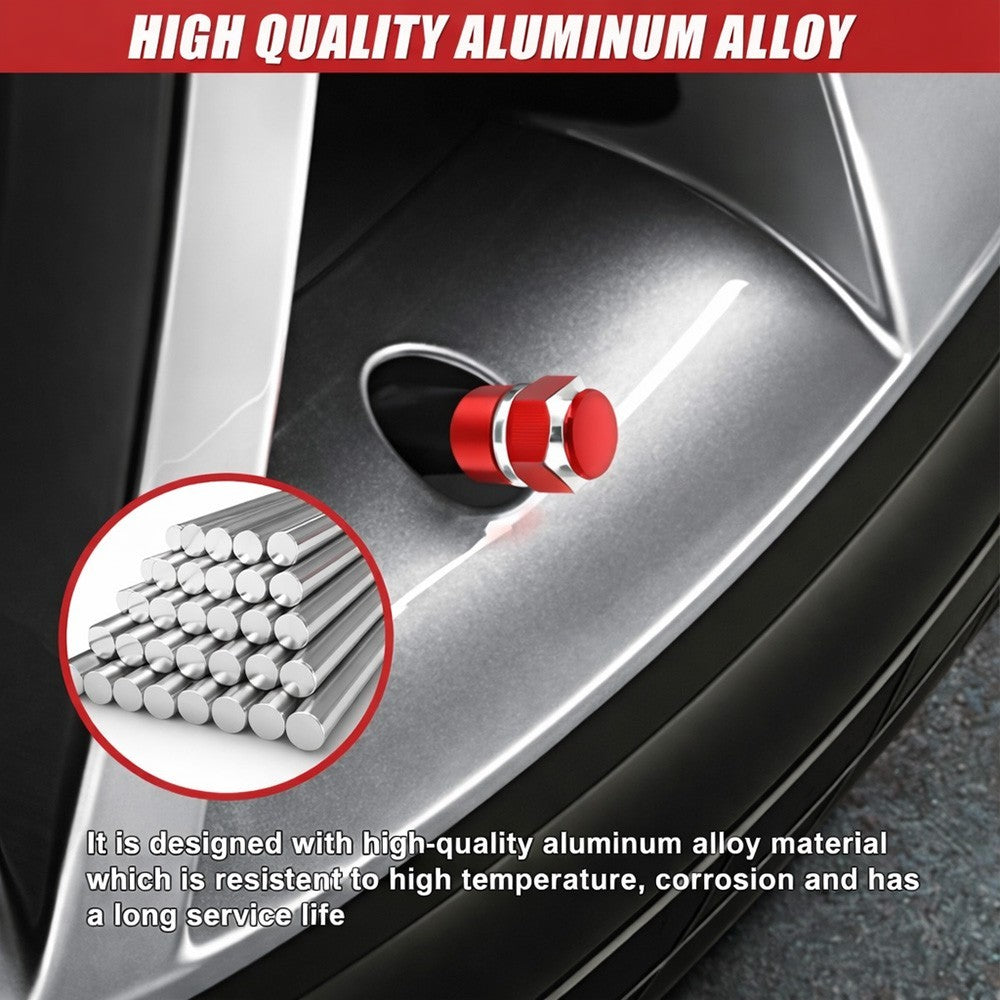 4pcs Hex Tire Wheels Air Valve Stem Caps Cover Car Truck Hotrod ATV Decorate