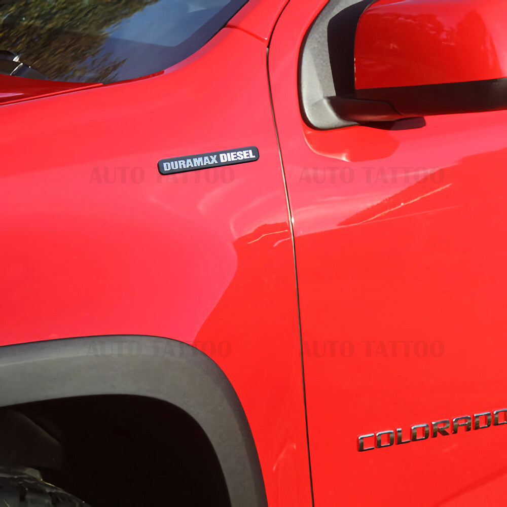 2x 01-21 Chevy GMC Duramax Diesel Door Hood Fender Tailgate Letter Logo Emblem