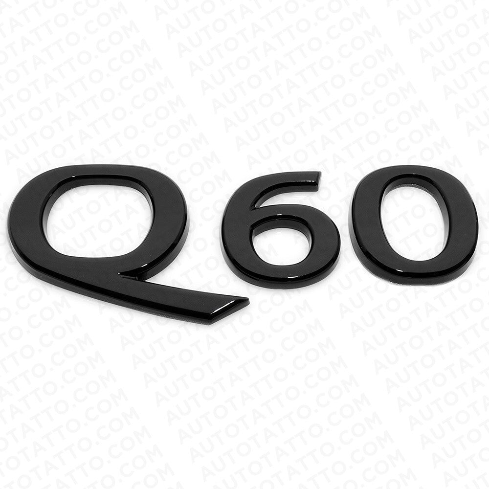 For Infiniti Q60 Rear Trunk Logo Letter Badge Emblem Nameplate Sport Gloss Black