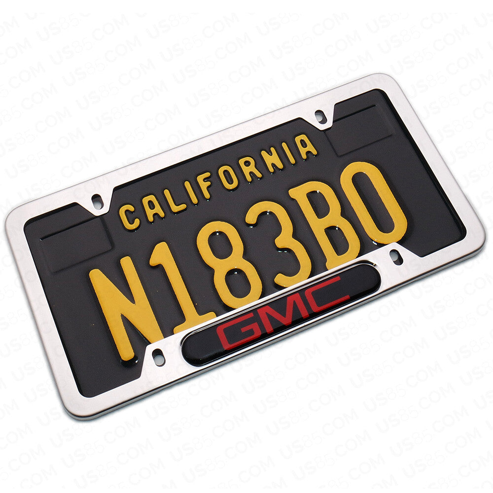 Chrome Stainless Steel Front Rear For GMC Sport License Plate Frame Cover Gift