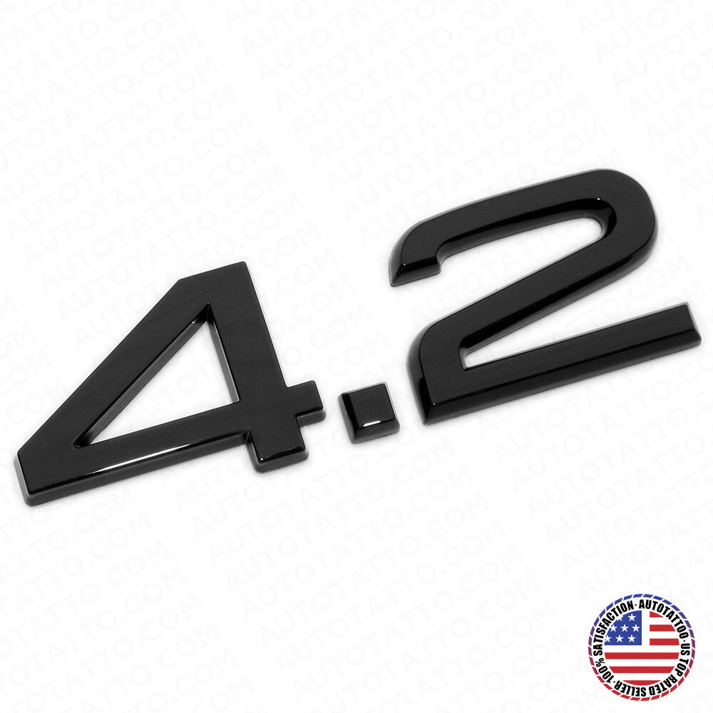 Audi Car Rear Trunk Deck Lid 4.2 Nameplate Emblem Badge Gloss Black Sline