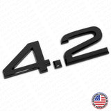 Audi Car Rear Trunk Deck Lid 4.2 Nameplate Emblem Badge Gloss Black Sline