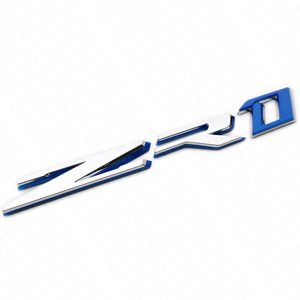 3x Chevy Corvette ZR1 Hood Rear Bumper Nameplate Logo Sport Emblem Chrome Blue