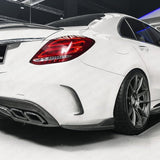 15-20 C-Class W205 4DR Rear Bumper Real Carbon Fiber Side Vents Spoiler Forged