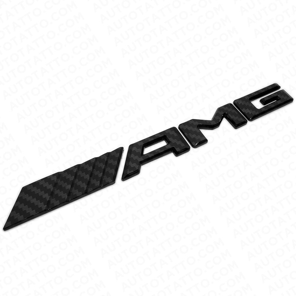 17+ Black Carbon Fiber Style AMG Sport Car Emblem Trunk Lid Logo Badge Decorate