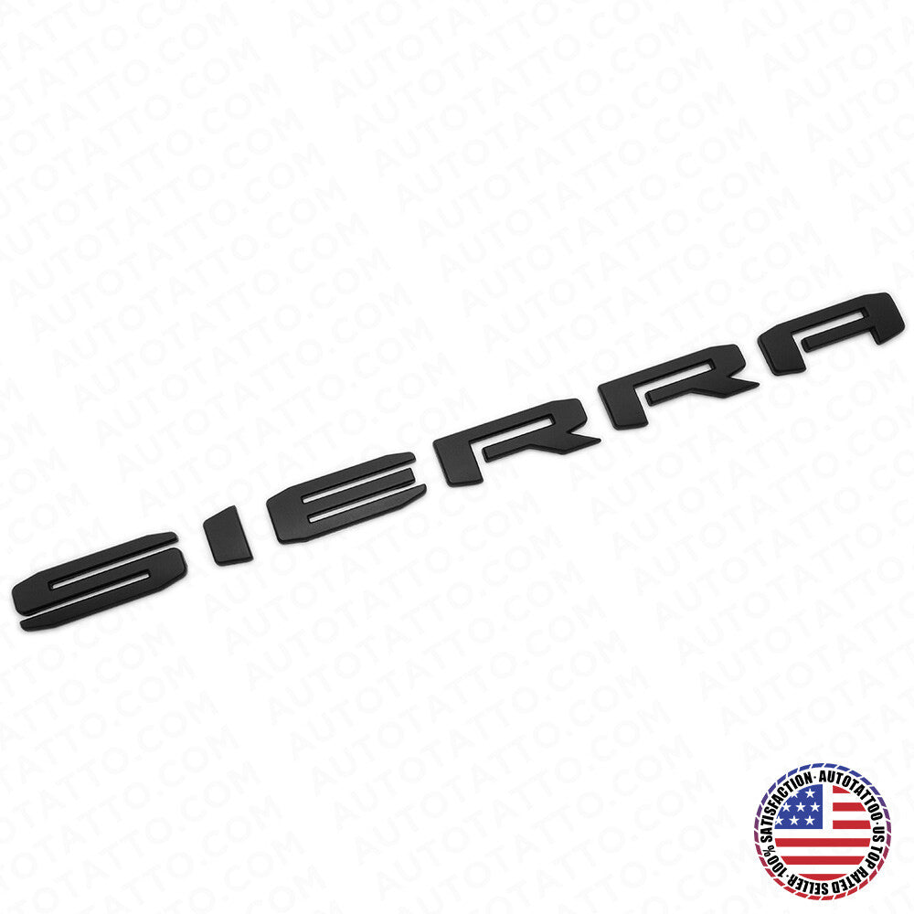 19-21 GMC Sierra Door Tailgate Logo Emblem Pickup Badge Nameplate Matte Black