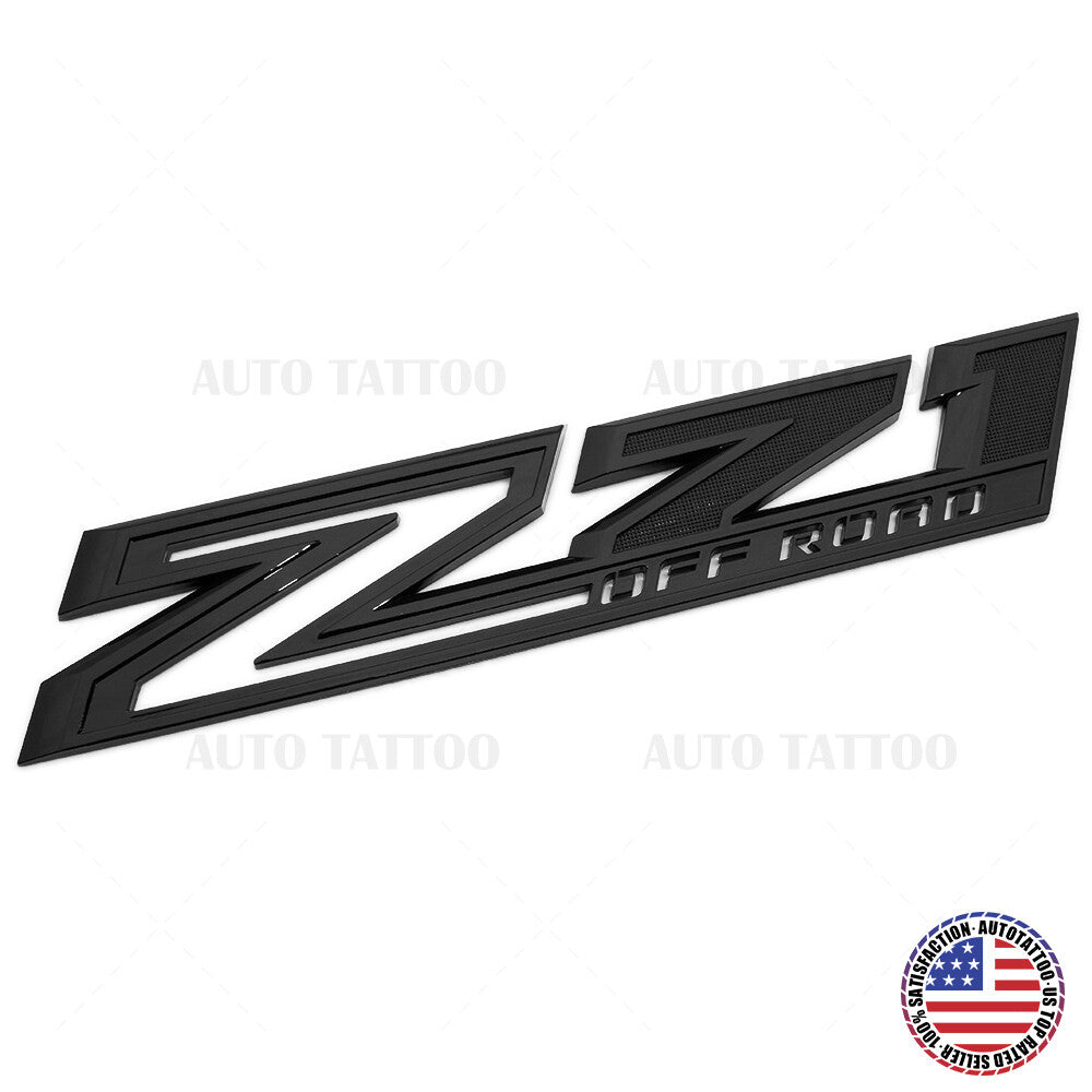 Chevy 19-21 Silverado Z71 Off Road Fender Letter Logo Emblem Badge Gloss Black