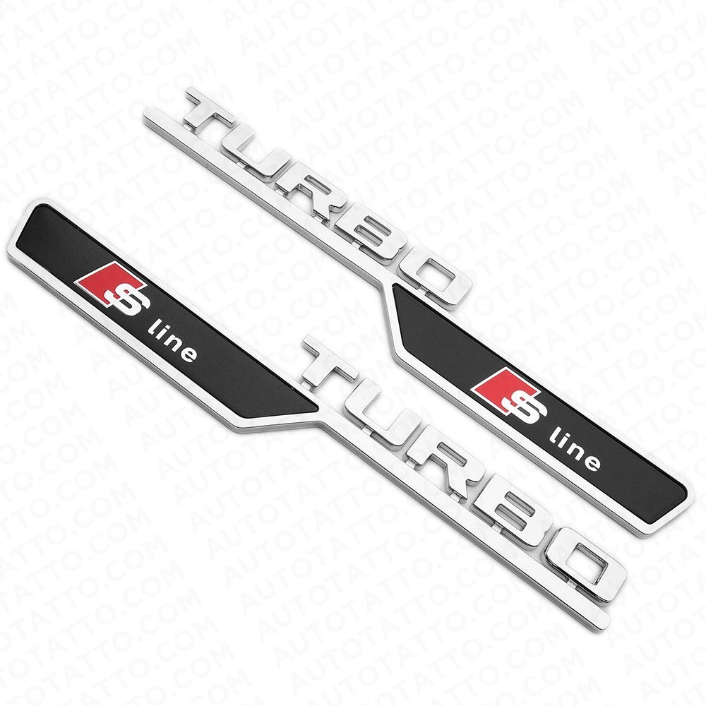 2pcs Sline S-line Turbo Side Fender Badge Marker Emblem Decorate Gift Limited