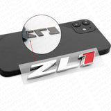 3x Camaro Hood & Rear Bumper ZL1 Nameplate Logo Sport Emblem Decorate Chrome Red