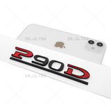 Tesla Liftgate P90D Performance Nameplate Logo Badge Emblem Sport Black Red
