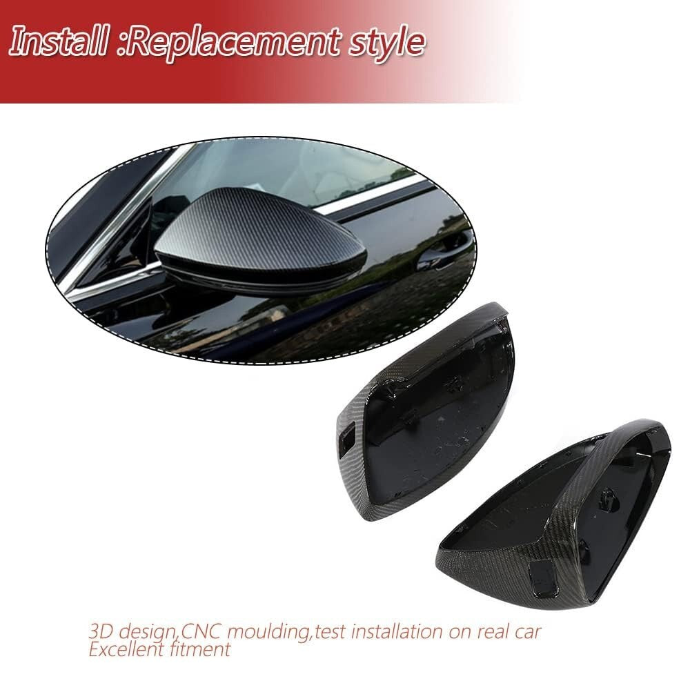 19-24 Audi C8 A6 S6 A7 S7 A8 Real Carbon Fiber Car Side Mirror Cover Cap Replace