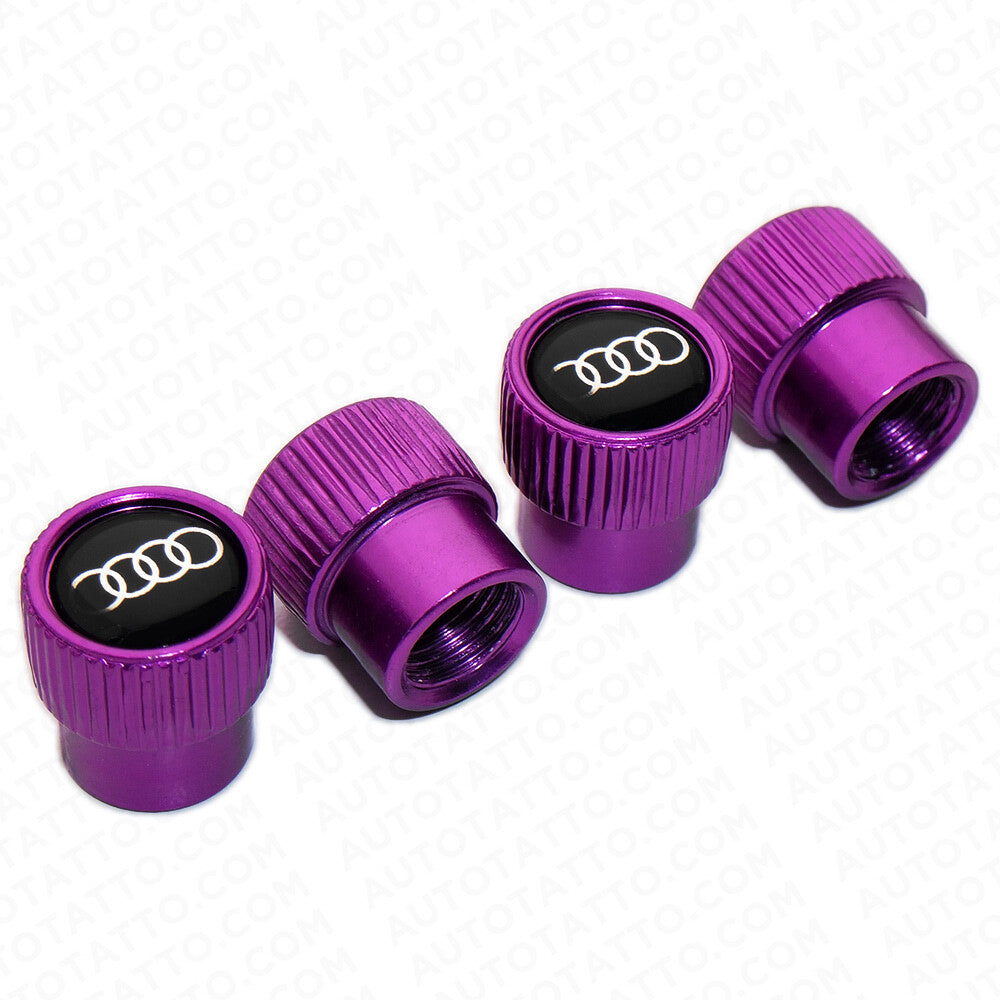 A-u-d-i Sport Roundel Car SUV Wheels Tire Air Valve Caps Stem Dust Logo Cover