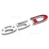 Tesla Rear Liftgate Lid Model 85D Nameplate Logo Badge Emblem Sport Chrome Red