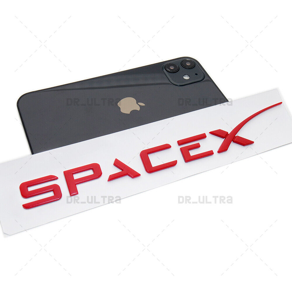 Tesla Rear SpaceX 3D Decal Letter Nameplate Logo Badge Emblem Sport Decorate Red