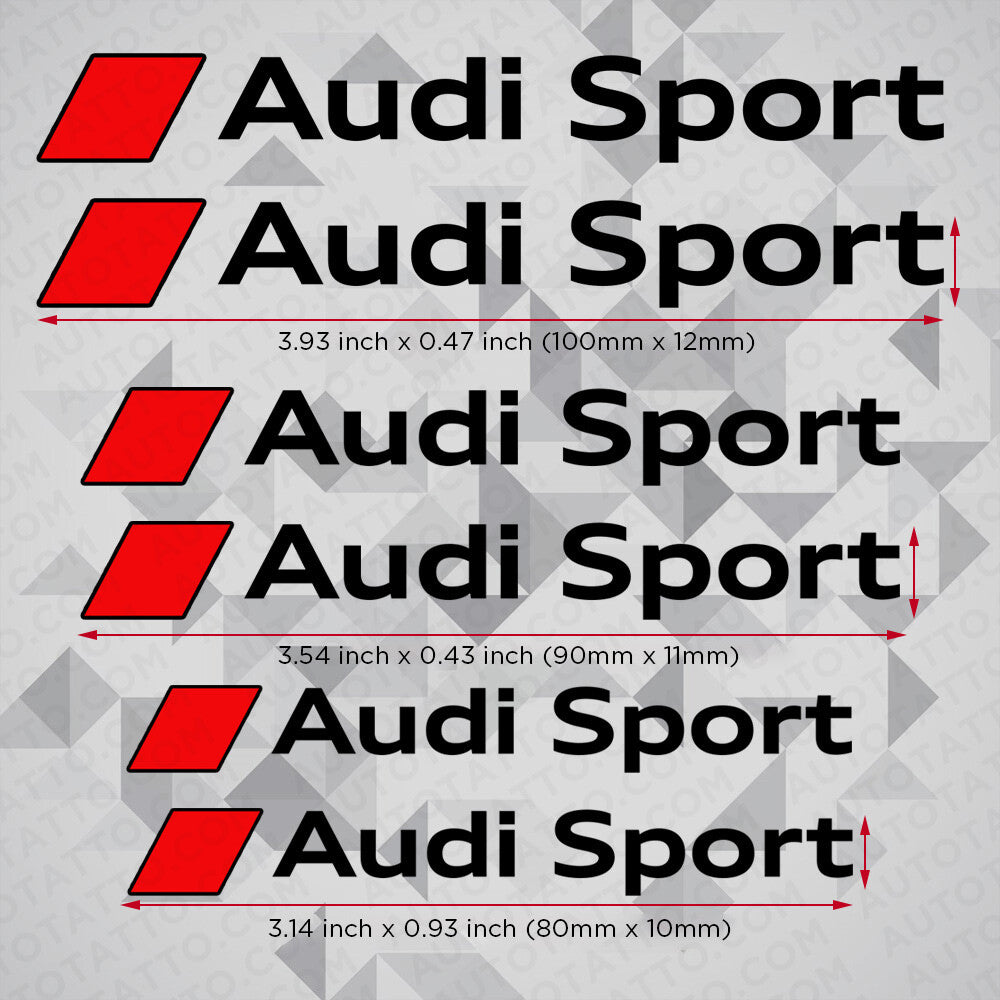 For Audi Sport Car Wheels Brake Caliper Sticker 3D Decal Logo Decoration Black