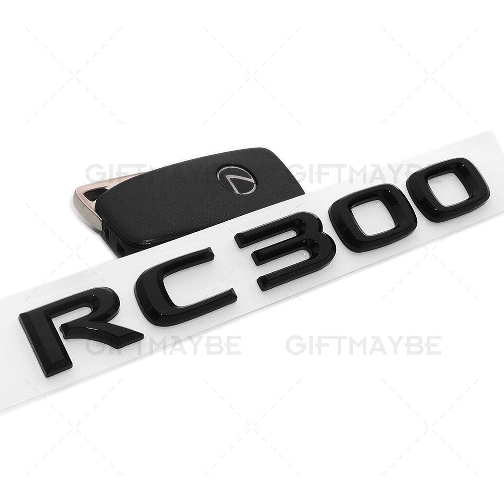 For Lexus Trunk Gloss Black RC 300 Letter Logo Badge Emblem Car Replace F-Sport