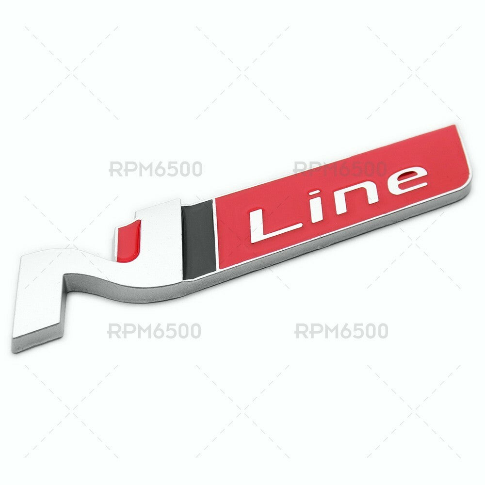 Universal Car Fender Side Marker Logo Badge Nameplate Emblem Sport Silver Red