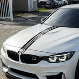 Black Carbon Fiber 5D Car Hood Sticker Stripe Decal For BMW Performance Sport