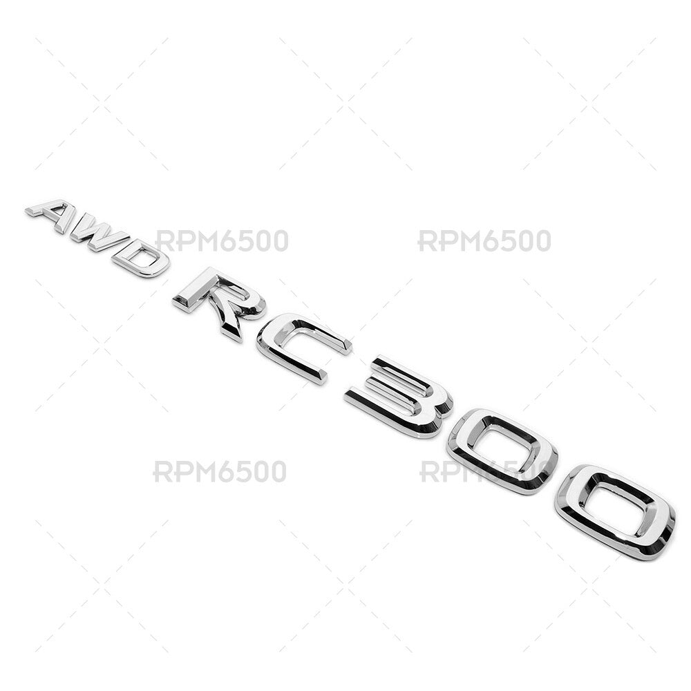 Lexus Trunk OEM Chrome AWD RC 300 Letter Logo Badge Emblem Car Replace F-Sport