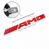 Red Carbon Fiber Style AMG Sport Car Emblem 3D Trunk Lid Logo Badge Decoration