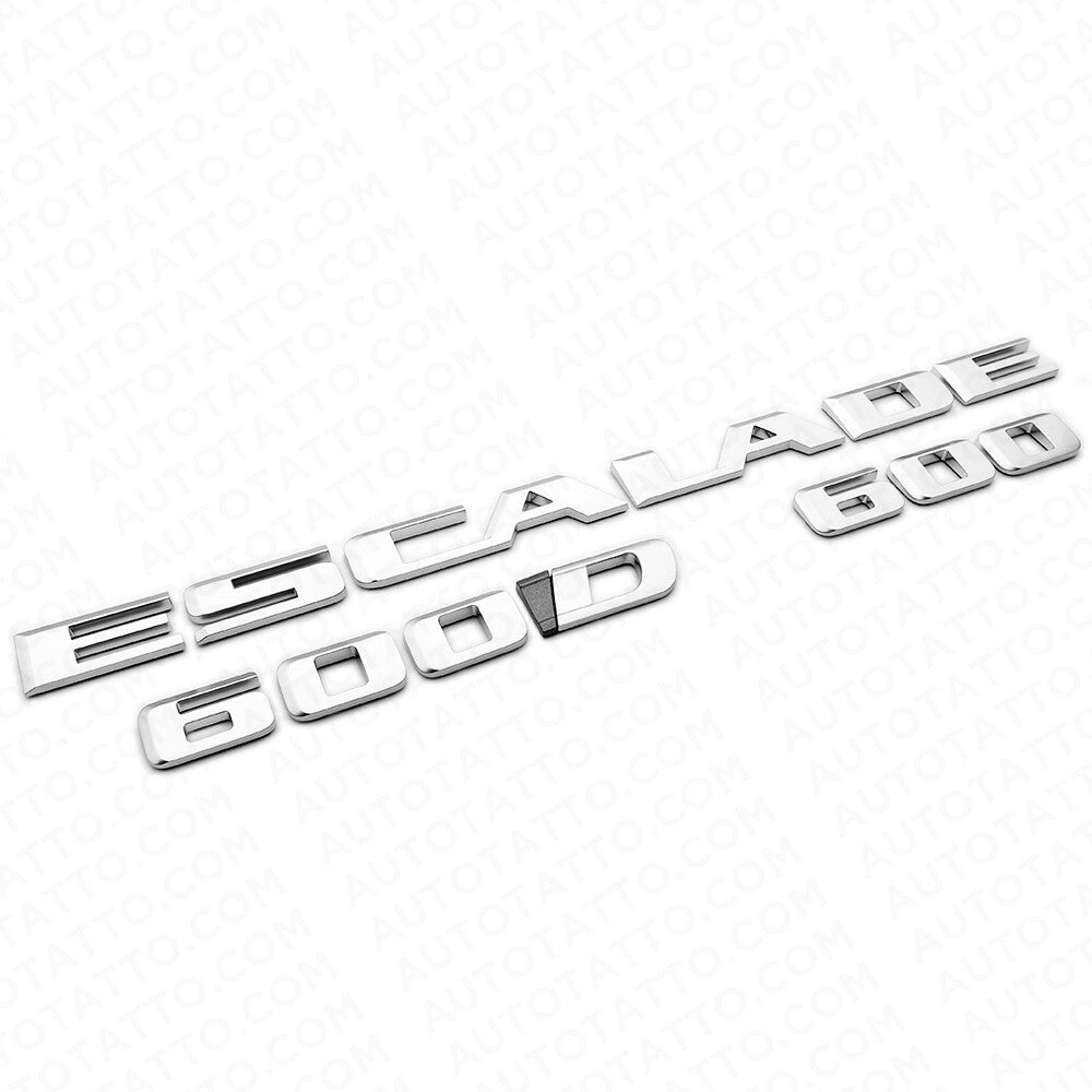 Cadillac Escalade 600 600D Silver Rear Liftgate Nameplate Emblem Badge Package