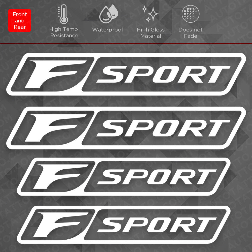 Lexus F Sport Car Wheels Brake Caliper Sticker 3D Decal Logo Decoration White