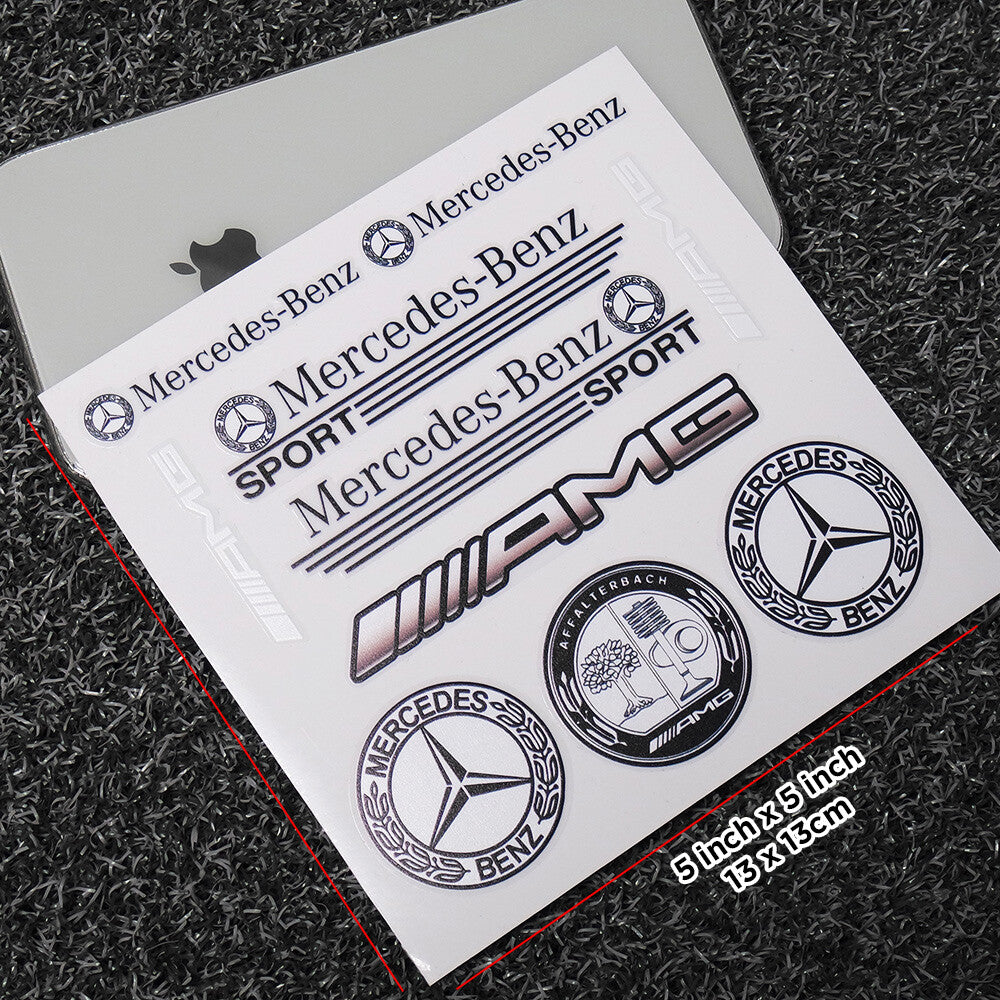 For Car Merceds AMG Racing Sport Sticker 3D Decal Stripes Logo Decoration