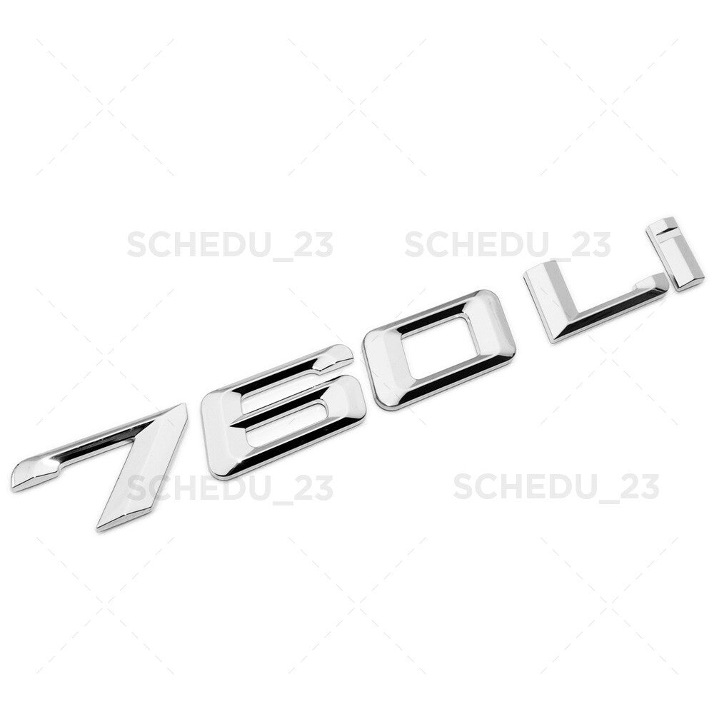 Chrome BMW 760Li Letter Logo Emblem Badge Trunk Lid M Power Performance F01