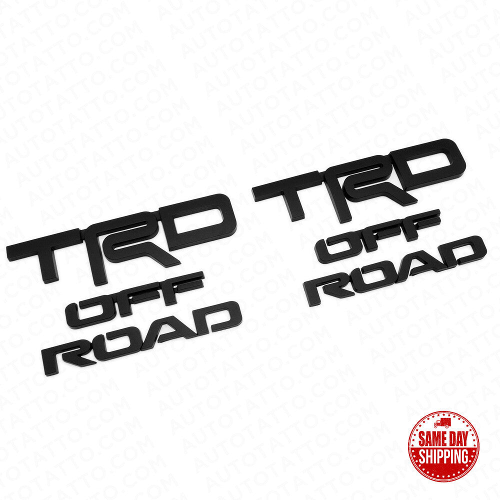 2x Left Right Toyota 4Runner TRD Off Road Sport Badge Side Quarter Emblem Black