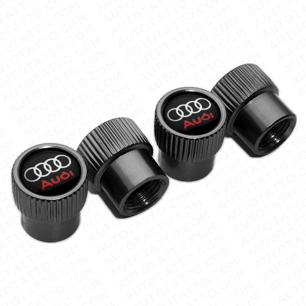 For Audi Logo Sport Roundel Car SUV Wheels Tire Air Valve Caps Stem Dust Cover