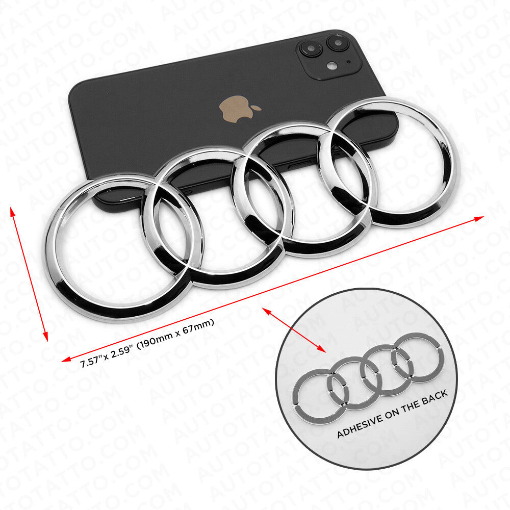 08-16 AUDI OEM Chrome Rear Trunk Lid Luggage Ring Sign Badge Logo Emblem Sport