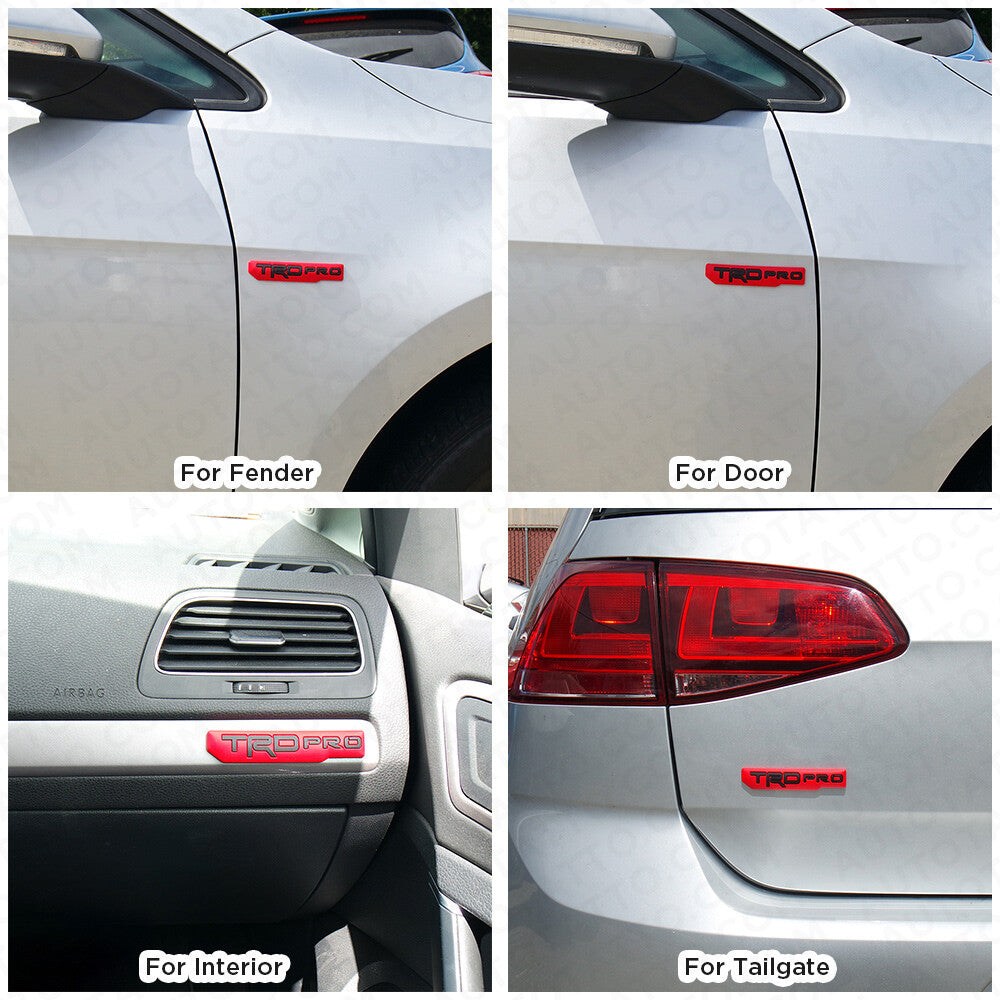 2x Mini TRD Pro Fender Door Tailgate Badge Logo Emblem Silicone Decoration Sport