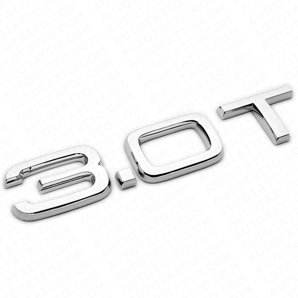Audi Car Rear Trunk Deck Lid 3.0T Turbo Nameplate Emblem Logo Badge OEM Chrome