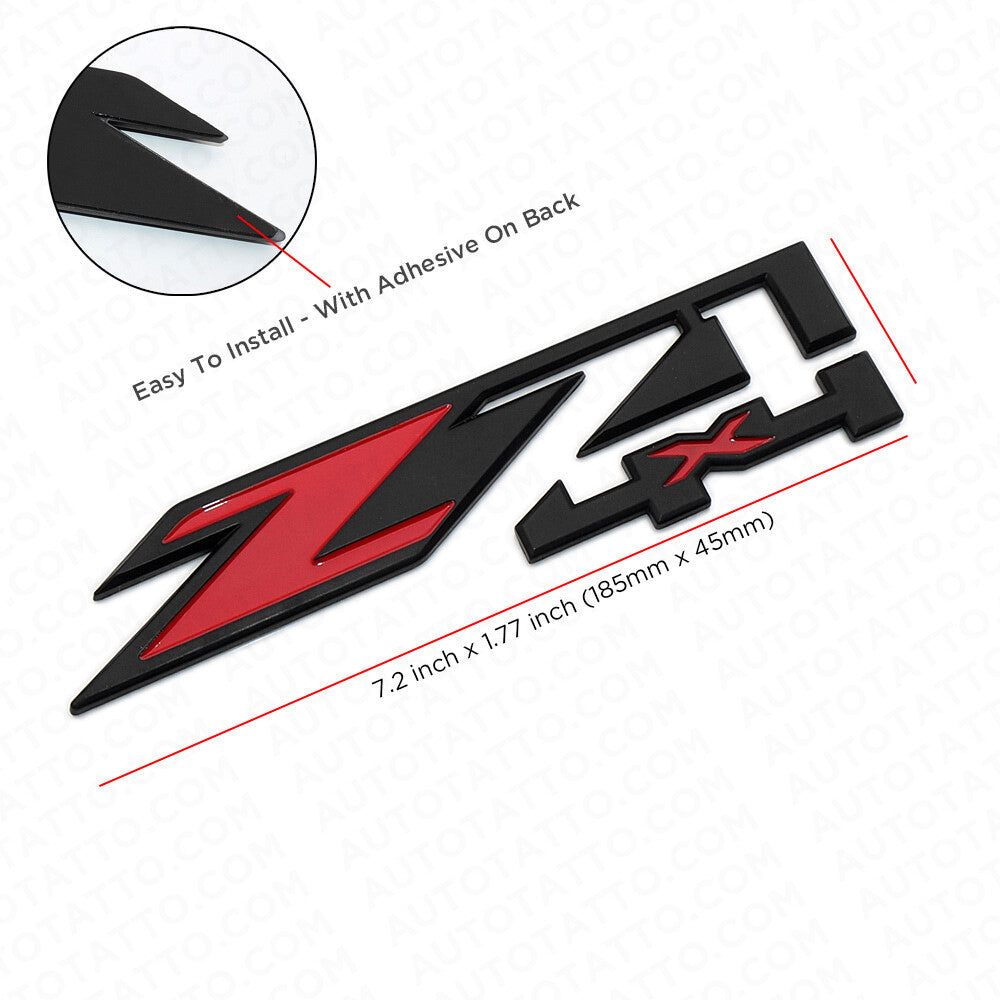2x GMC Sierra z71 4X4 Fender Front Door Logo Badge Emblem Nameplate Black Red