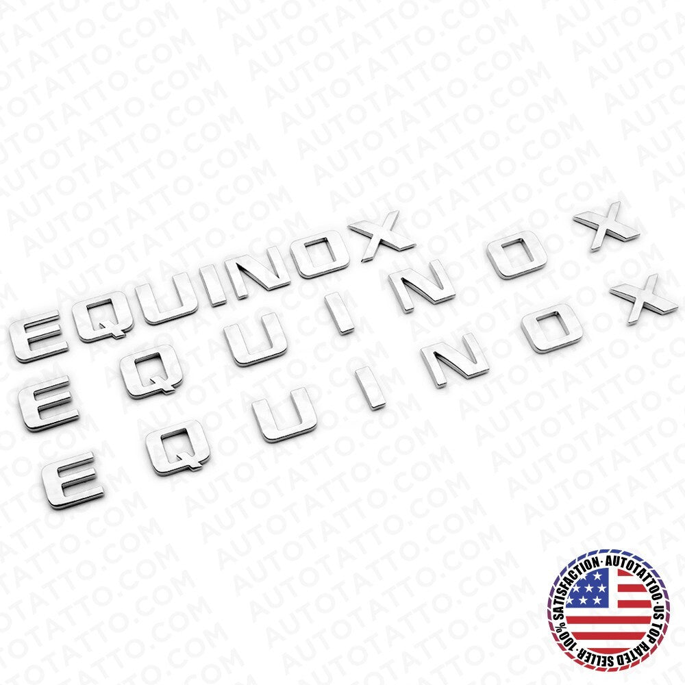 17-24 3pcs Chevy Equinox Front Door & Liftgate Letter Badge Emblem Chrome