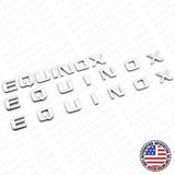 17-24 3pcs Chevy Equinox Front Door & Liftgate Letter Badge Emblem Chrome