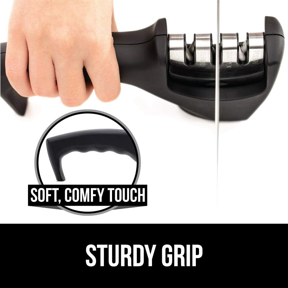 3-Stage Knife Sharpener Repair Restore Polish Blades And 1 Glove For Kitchen