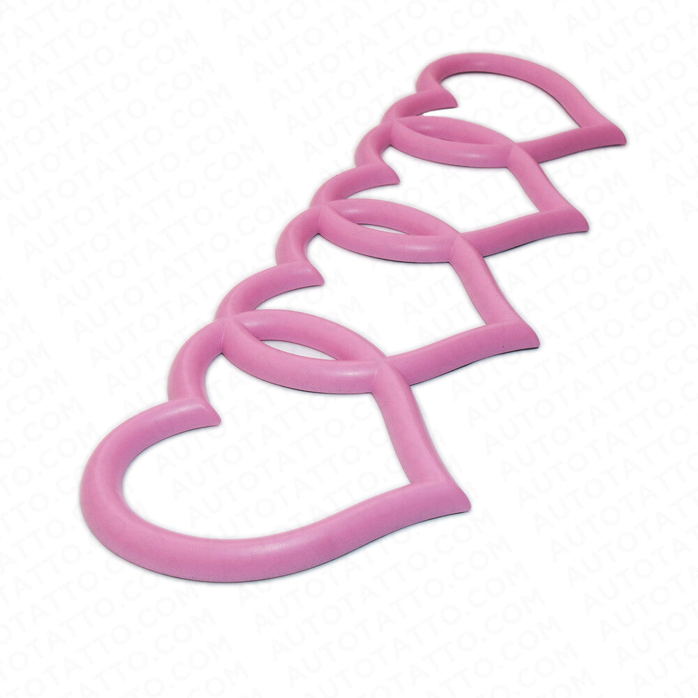 For Audi Sport Car Trunk Lid Love Heart Rings Badge Logo Emblem Gift Pink Lady
