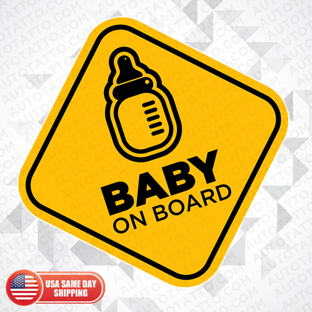 Baby On Board Bottle Sticker Decal Kid in Car Van Truck Liftgate Window Decorate