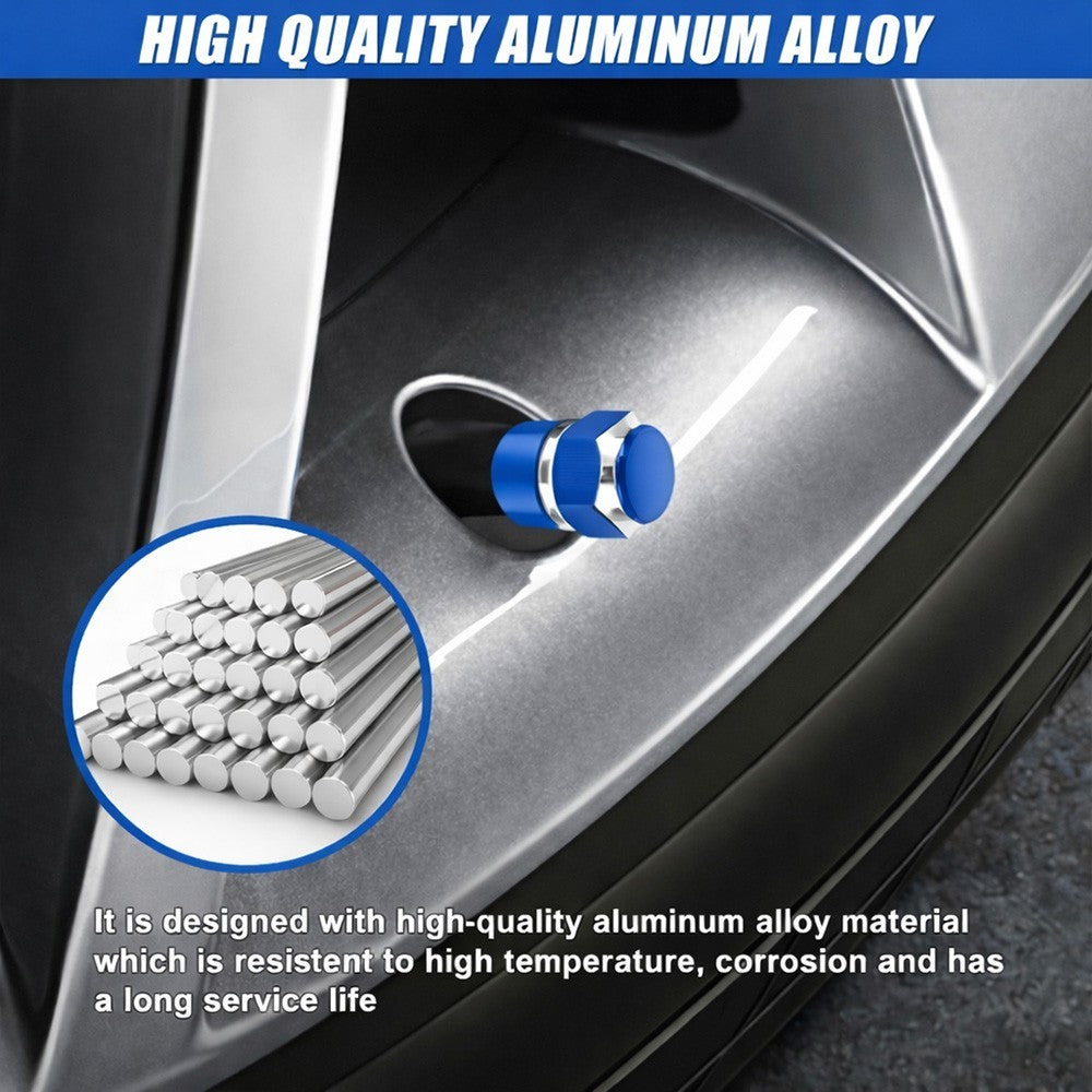 4pcs Universal Car Tire Wheel Valve Stem Caps Hex Design Dust Cover Accessories