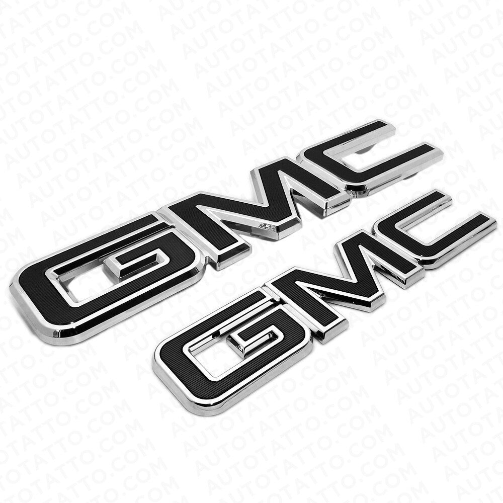 For 14-19 GMC Sierra Front Grille Tailgate Letter Replace Emblem Nameplate Black